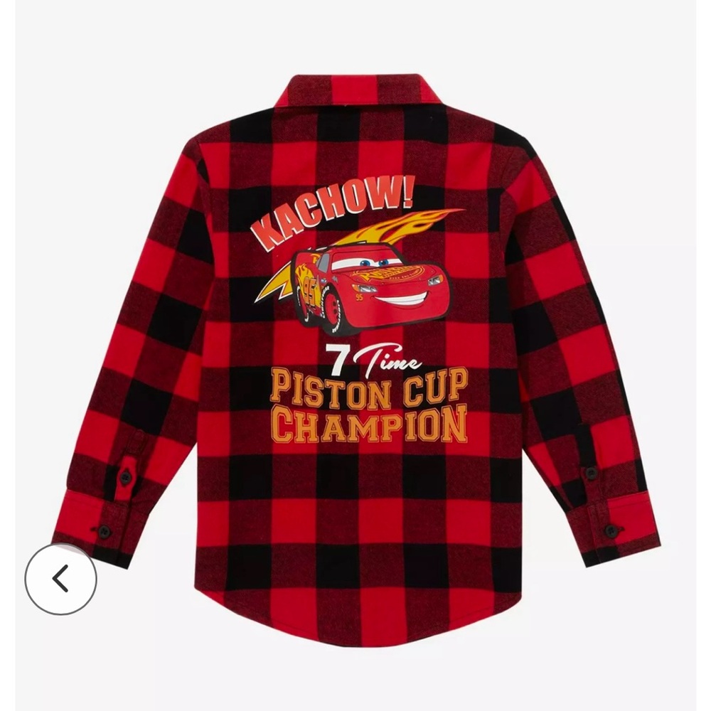 Disney Lightning McQueen Red and Black Plaid Shirt